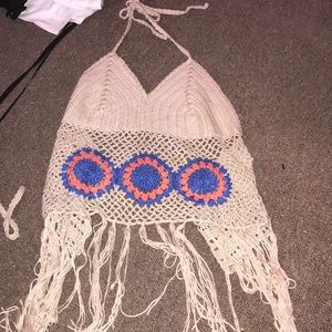 Crop top fringe top